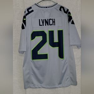 Marshawn Lynch On Field Gray Alternate Jersey RARE
